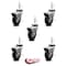 Service Caster 3 Inch Hooded Neoprene Rubber 5/16 Inch Threaded Stem Casters with Brakes, 5PK SCC-TS03S310-NPRB-BC-B-5161815-5 - alternate 3